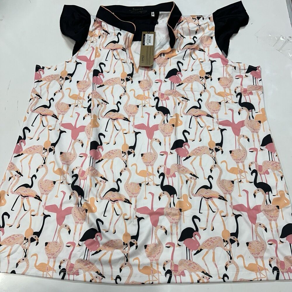 LOPEZ DeLux Dri Moisture Womens Size 3X  Sleeveless Active Polo Shirt NWT